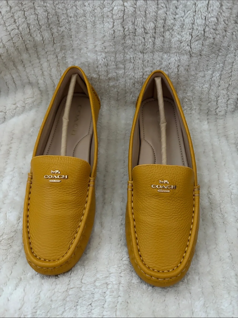 COACH Woman's Yellow Gold Marley Leather Loafers